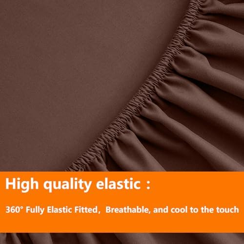 TAIMIT Brown Queen Size Comforter Set - 7 Pieces, Bed in a Bag Bedding Sets with All Season Soft Quilted Warm Fluffy Reversible Comforter,Flat Sheet,Fitted Sheet,2 Pillow Shams,2 Pillowcases