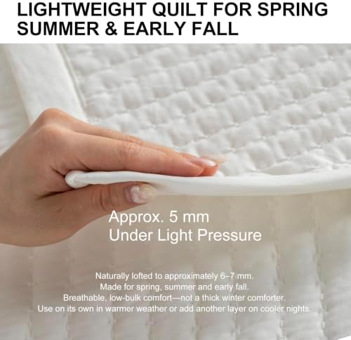 Oversized King Quilt Set 112 x 106 in, Lightweight, Cream White