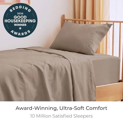 Mellanni Iconic 3-Piece, Ultra Soft Sheet Set (Twin, Tan)