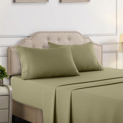 Top Split Flex Head Cal King Size Sheet Set - Egyptian Quality Ultra-Soft Bed Sheets - Double Brushed - Deep Pockets- Easy Fit - 4 Piece Set- Fade Resistant