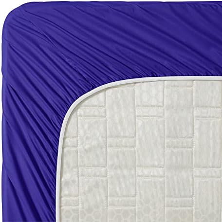 Clara Clark Bed Sheets, Premier 1800 Series 4 Piece Bed Sheet Set, Deep Pocket, Wrinkle, Fade, Stain Resistant, Luxury Soft Bedding Sheets & Pillowcases, Split King, Royal Blue