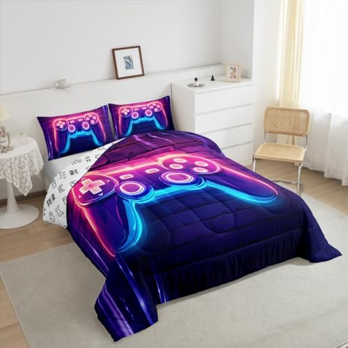 Feelyou Kids Boys Gamer Comforter Set Queen Size