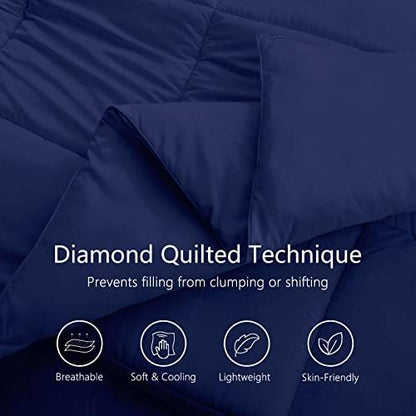 TEXARTIST King Comforter, All Season Down Alternative Navy Duvet Insert