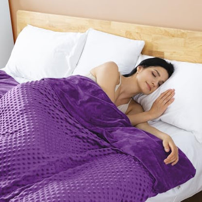 yescool Weighted Blanket (7 lbs, 41" x 60", Violet) Heavy Blanket for Sleeping Perfect for 60-90 lbs, Breathable Blanket with Premium Glass Bead, Machine Washable