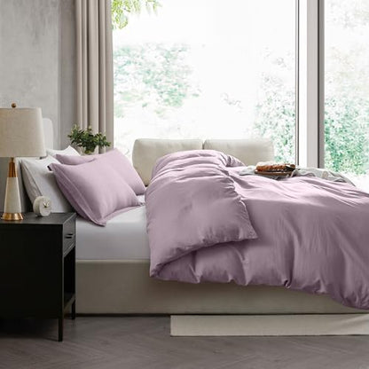 Hearth & Harbor Prewashed California King Duvet Cover Set, Dusty Purple
