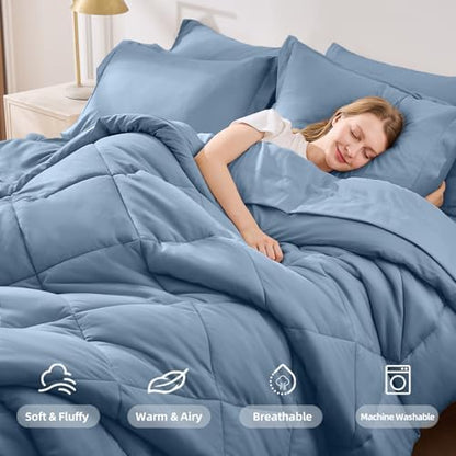 FUANNA Queen Comforter Set 7 Pieces, Luxury Bedding Set, Soft Bed in a Bag