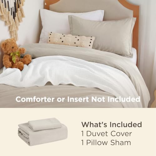 Bedsure Prewashed Twin/Twin XL Duvet Cover, Cotton-Like Bedding Set, Linen
