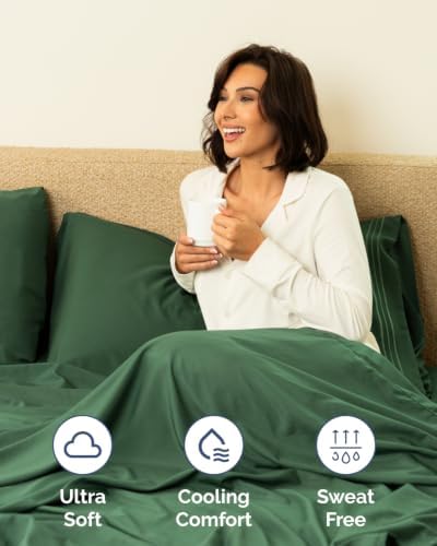 CGK Linens 2 Pack Extra Deep King Fitted Sheets - Emerald Green
