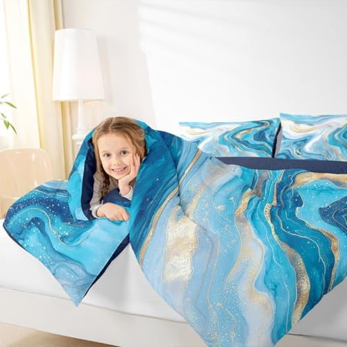 jejeloiu Marble Comforter Set Modern Marble Bedding Set Queen Size