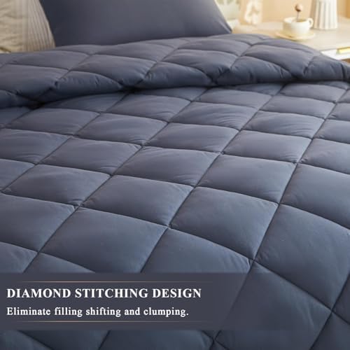 Oversized King Comforter 120x120, Extra Large King Size Comforter Oversized, All Season Soft Lightweight Quilt Down Alternative Duvet Insert with 8 Corner Tabs(120x120, Grey)