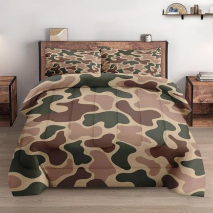 Pamnest Full Comforter Set, 3 Pieces Camo Army Bedding, All Season