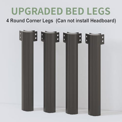 Lutown-Teen 10 Inch Twin Bed Frames with Rounded Corner Legs, 1000 LBS Heavy Duty Metal Twin Platform Bed Frame with Steel Slats Support, No Box Spring Needed, Noise Free, Easy Assembly
