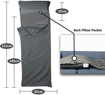 Frelaxy Sleeping Bag Liner, XL Travel Sheet for Camping, Hotels and Hostels