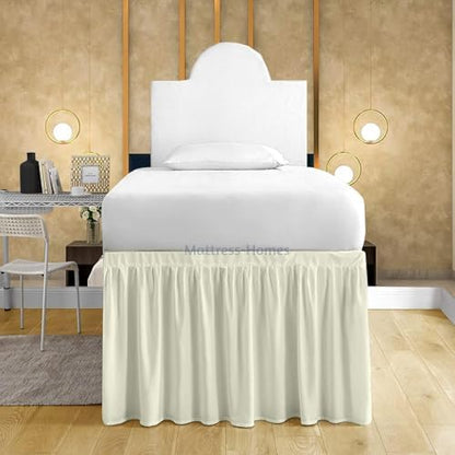 Mattress-Homes Ruffled Dorm Bed Skirt, Twin XL, 46-Inch Drop, Tailored with Split Corners, Ivory Dust Ruffle for Lofted College Beds, Twin Extra Long Dorm Bedding Essential
