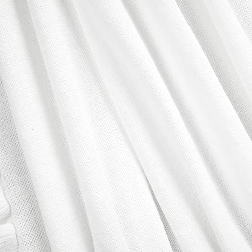 Lush Decor Reyna Soft Knitted Ruffle Throw Blanket, 104" W x 88" L, White - Classic Ruffled Bedding - Knit Blanket - Cozy Oversized Blanket For Bed or Couch - Vintage, Minimalist & Cottage Home Decor