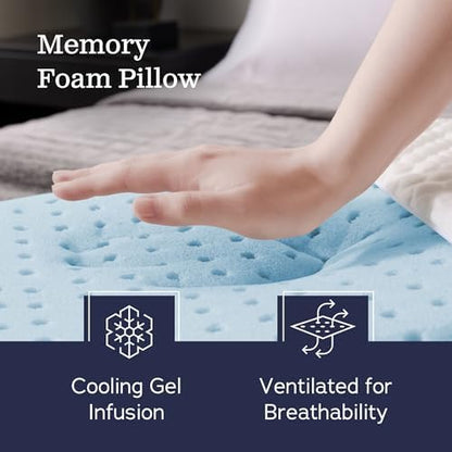 WEEKENDER Gel Memory Foam Pillow - Standard Size - Medium Firm Feel - Neck and Shoulder Support - Side & Back Sleepers - Home, Hotel, & Hospital Essentials - CertiPur Certified (Pack of 6)