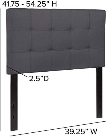 Flash Furniture Twin Tufted Fabric Headboard, Dark Gray