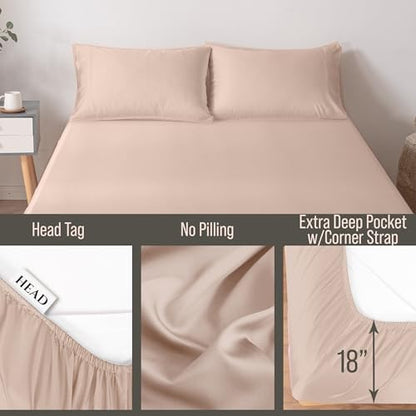 Bella Coterie | Luxury Bamboo Viscose Cal King Size Fitted Sheet Only