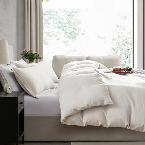 Hearth & Harbor Prewashed California King Duvet Cover Set, Off White