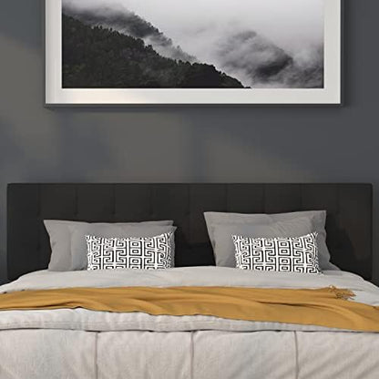 Flash Furniture Bedford Tufted Upholstered King Size Headboard in Black Fabric