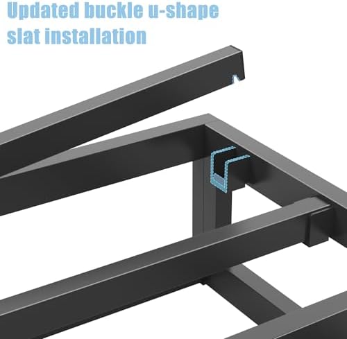 Bilily 18 Inch King Bed Frame with Steel Slat Support,Heavy Duty Metal Platform Bed Frame King Size Mattress Foundation,No Box Spring Needed,Easy Assembly,Noise Free,Black