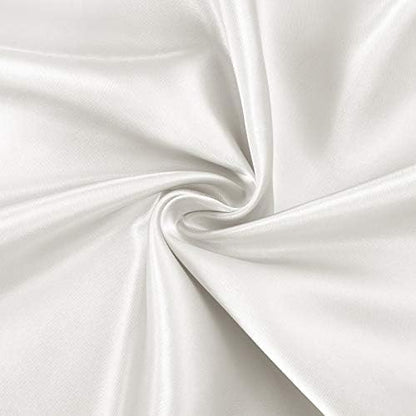 SiinvdaBZX 4Pcs Extra Deep Pocket Satin Sheet Set Queen Size, Ivory White