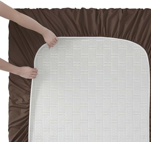 Clara Clark RV Queen Sheets, 6 Piece RV Sheets Set - Hotel Luxury Sheets for RV Bunks, Super Soft Bedding Set, Short Queen,Chocolate Brown