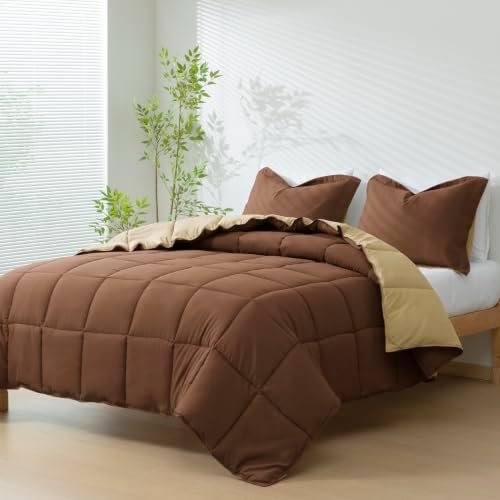 HIG 3pc Chocolate King Size Bedding Comforter Set Duvet Insert Blanket