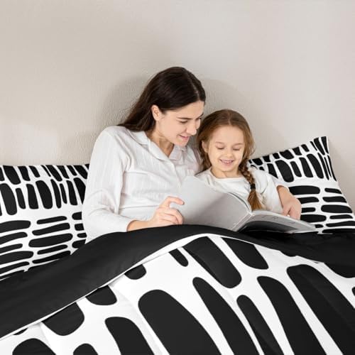 jejeloiu Modern Geometric Comforter Set Bedding Set Twin Size 2 Pcs