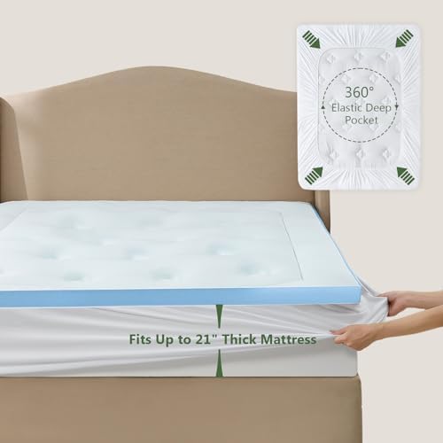 Hansleep California King Mattress Topper Memory Foam, Mattress Pad