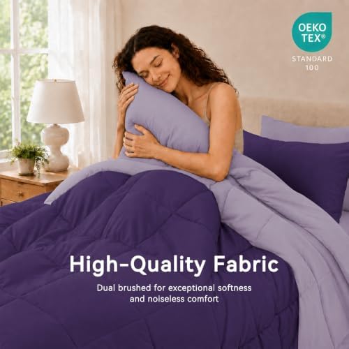 Anluoer Full Size Comforter Sets, 7 Piece Bed in a Bag Full Bedding Sets