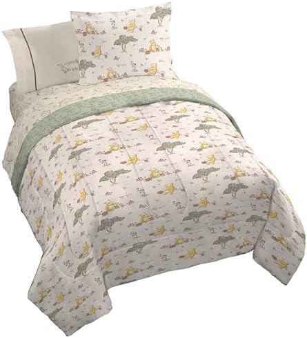Jay Franco Kids Bed Set, Beige, Winnie The Pooh, 7 Piece Queen
