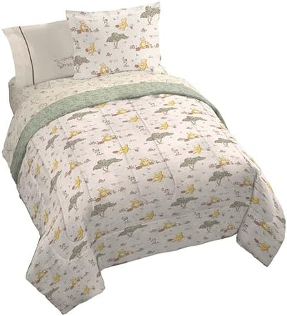 Jay Franco Kids Bed Set, Beige, Winnie The Pooh, 7 Piece Queen