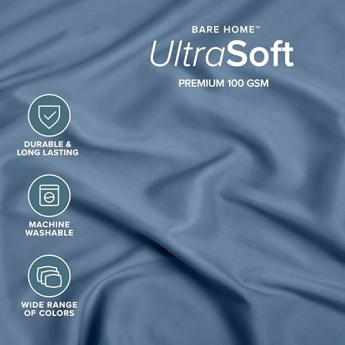 Bare Home King Fitted Sheet - 1800 Ultra-Soft (King, Coronet Blue)
