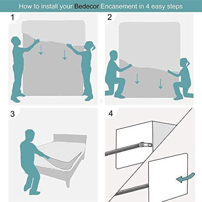 Bedecor Zippered Twin Mattress Protector Cover for 10"-13" Depth Mattress,Fully Encased Liquid Proof Urine Pee Protection Breathable Smooth Incontinence Pet Baby Potty Training
