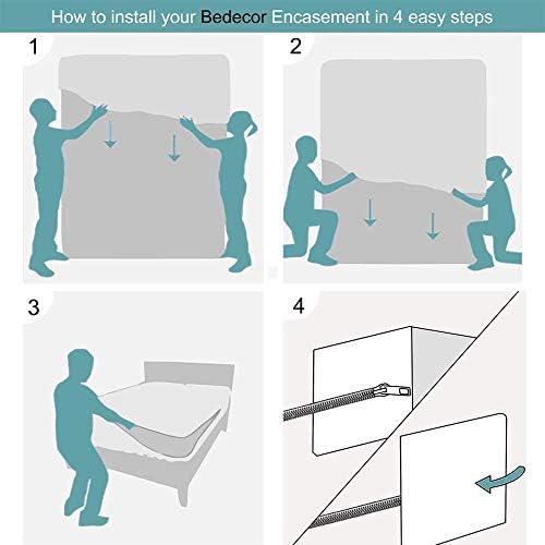 Bedecor Zippered Queen Mattress Protector Cover for 7"-9" Depth Mattress,Fully Encased Liquid Proof Urine Pee Protection Breathable Smooth Incontinence Pet Baby Potty Training