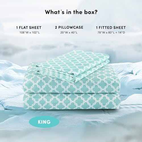 Comfort Spaces Coolmax Moisture Wicking Cooling Sheet Set, King 4 Piece
