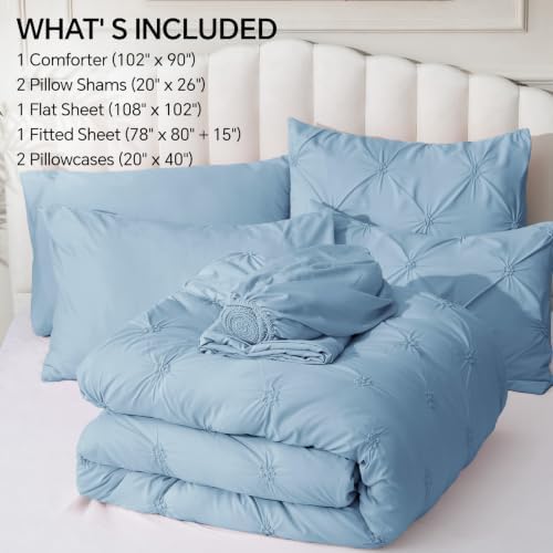 BEDELITE King Comforter Set Cornflower Blue,Lightweight & Soft Comforter