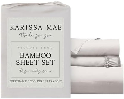 KARISSA MAE Luxury Bamboo Viscose Twin XL Size Sheet Set