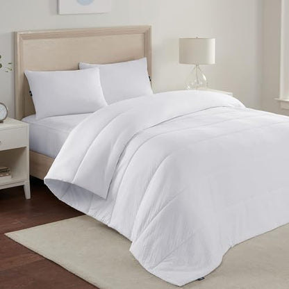 Serta Power Chill Soft Cooling Down Alternative Comforter, Lightweight Twin/ Twin XL Comforter, Duvet Insert with 4 Corner Tabs, All Season Bedding, White