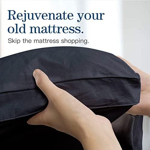 COONP Twin XL Mattress Topper, Extra Thick Pillowtop, Cooling Plush Mattress Pad Cover Bed Topper Protector with 8-21 Inch Deep Pocket (Black, Twin XL)