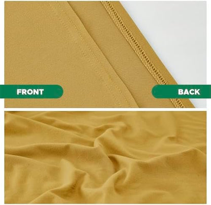 Box Spring Cover Full Size-Gold Stretch Wrap Around 4 Sided Bed Skirt