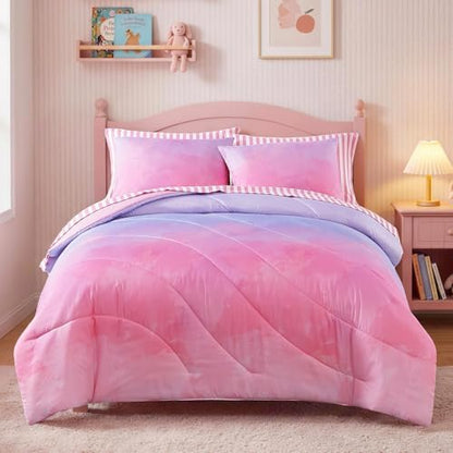 Twin Comforter Set with Sheets for Girls-5 Pieces Twin Bedding Sets