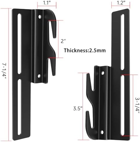 4 PCS Headboard Adapter Brackets for Metal Bed Frame, Bolt-On to Hook-On