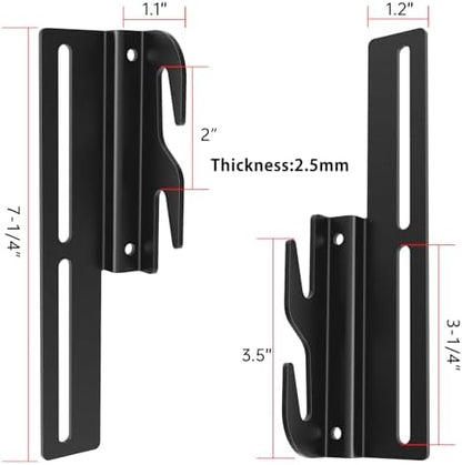 4 PCS Headboard Adapter Brackets for Metal Bed Frame, Bolt-On to Hook-On