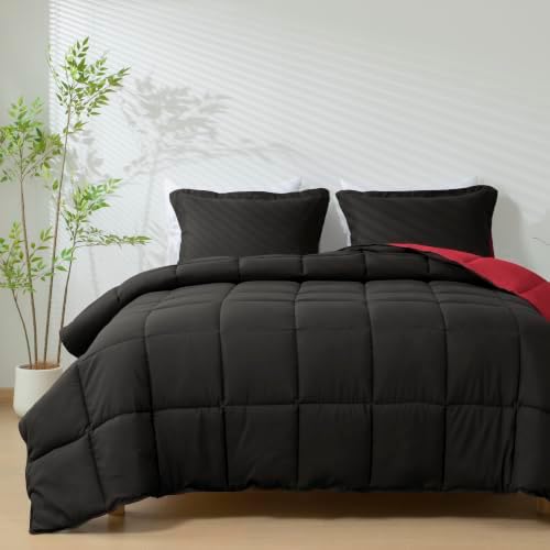 HIG 3pc Black Oversize King Bedding Comforter Set Duvet Insert Blanket