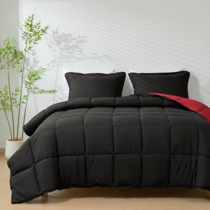 HIG 3pc Black Oversize King Bedding Comforter Set Duvet Insert Blanket