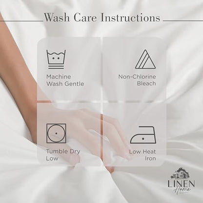 Linen Home 3 Piece Twin Size 100% Cotton Percale Sheet Set, Dove Grey