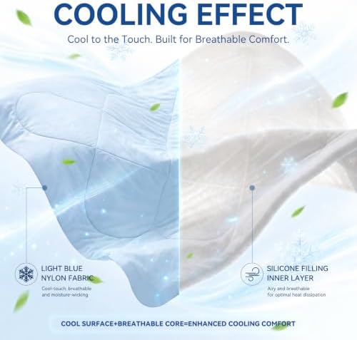 Dual-Sided Cooling Comforter, Pure Blue, Queen