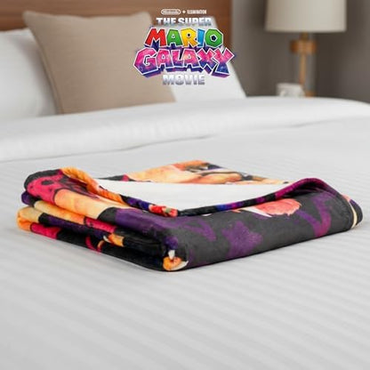 The Super Mario Galaxy Movie Kids Throw Blanket, Boswer Koopa, 46 in x 60 in Soft Cozy Decorative Blanket for Couch, Bed, or Gaming Room (Officially Licensed Product) by Franco